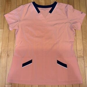 Peach V-Neck Women's Scrub Top